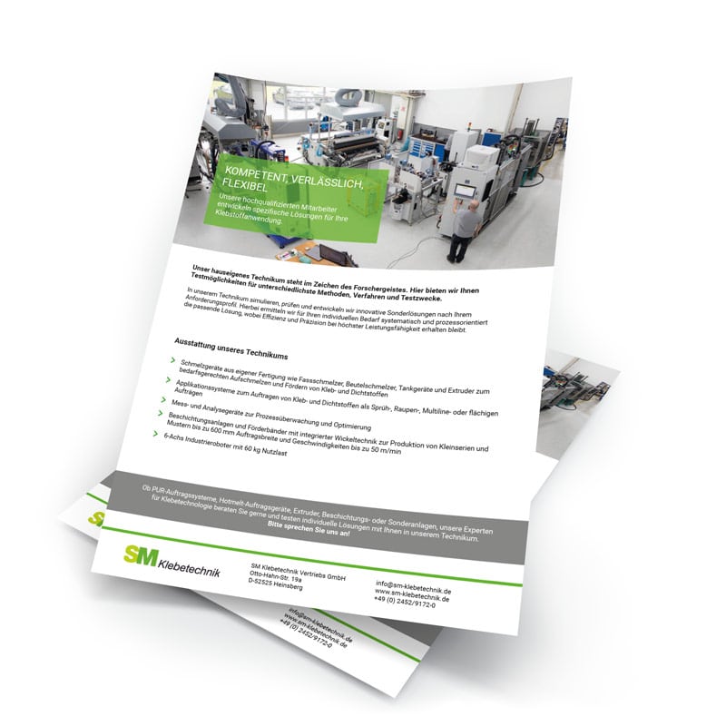 SM Klebetechnik Technikum Infoflyer